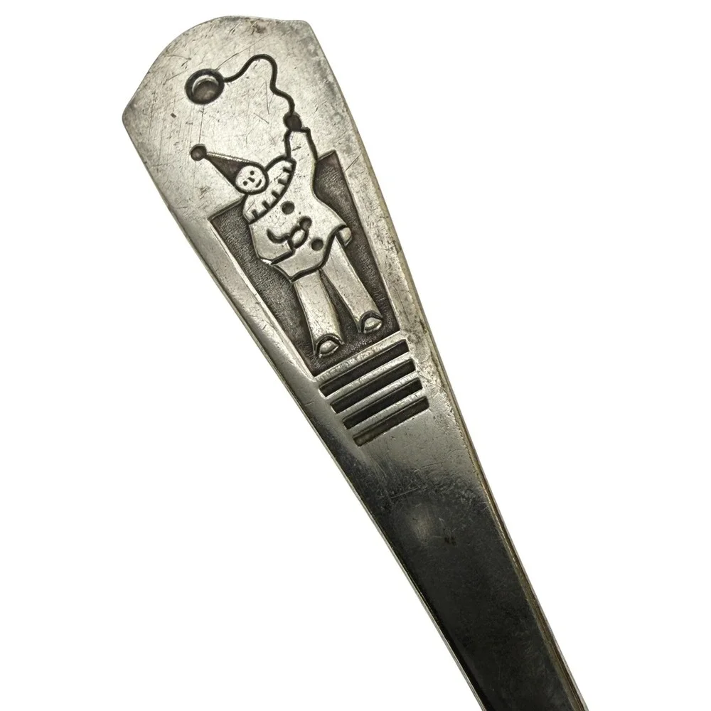 Vintage Imperial Clown Child Fork Silver Plate Balloons Flatware